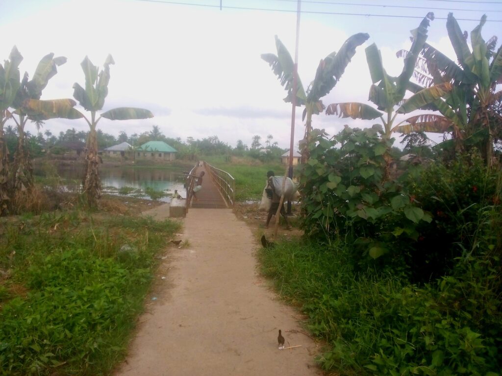 A photo of the flood situation in Adagbabiri 