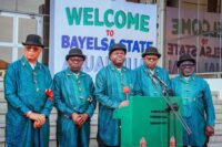 Governors of Southern Nigeria flanking Douye Diri as he communicated the communiqué of the meeting