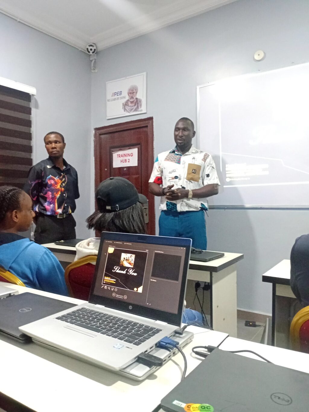 Mr ThankGod Ugedi, team leader making a presentation during the training