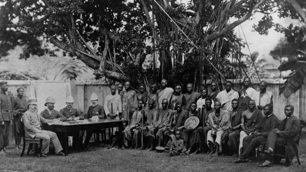 The Royal Niger Company making a treaty with local chiefs c. 1899
